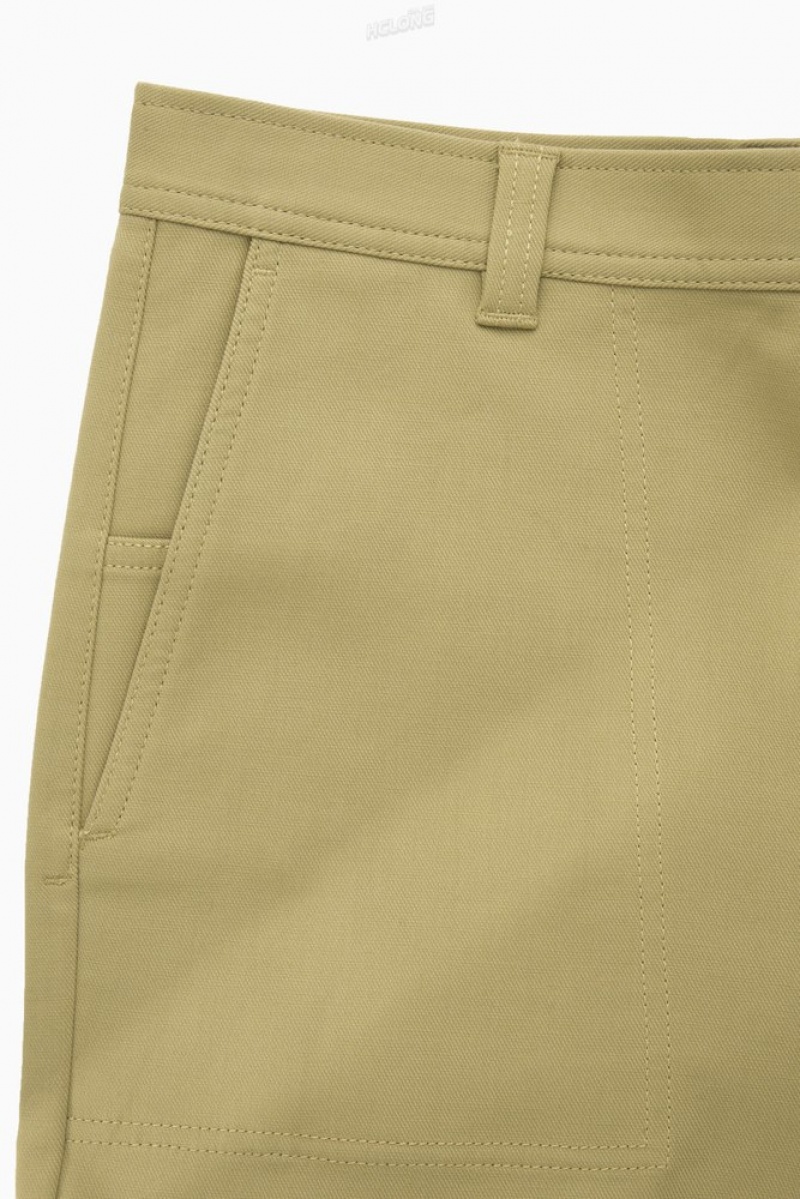 COS Straight-Leg Utility Trousers Men's Pants Beige | MI75-P6IT