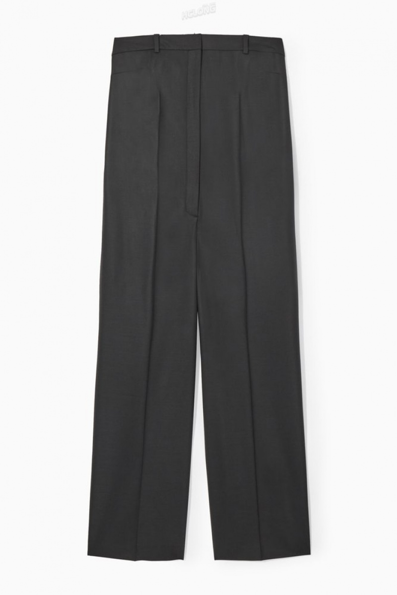 COS Strapless Wool Tailored Jumpsuit Women's Jumpsuits Black | PI30-B3GO