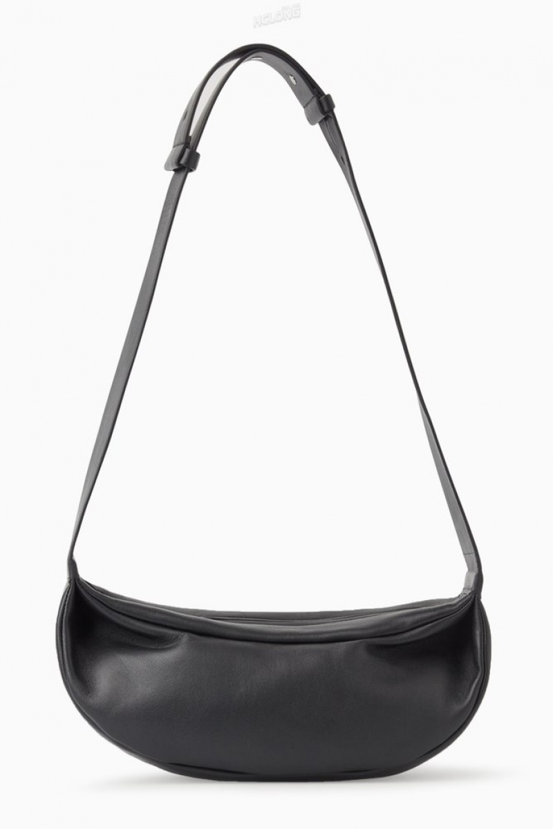 COS Swing Crossbody - Leather Women's Bags Black | NM96-M8VS