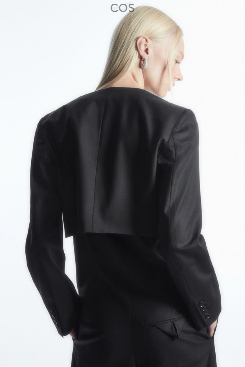 COS Tailored Cropped Bolero Jacket Women's Coats & Jackets Black | JN47-R6HJ