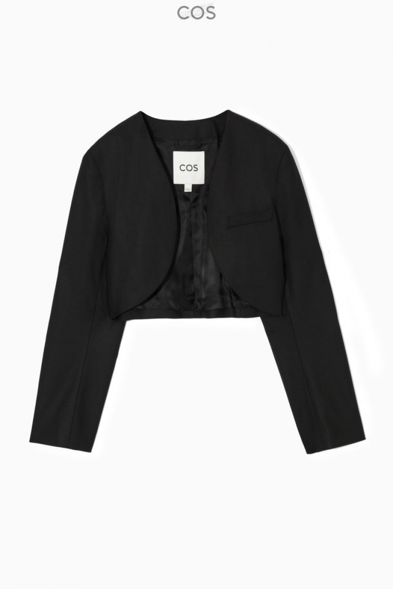 COS Tailored Cropped Bolero Jacket Women's Coats & Jackets Black | JN47-R6HJ