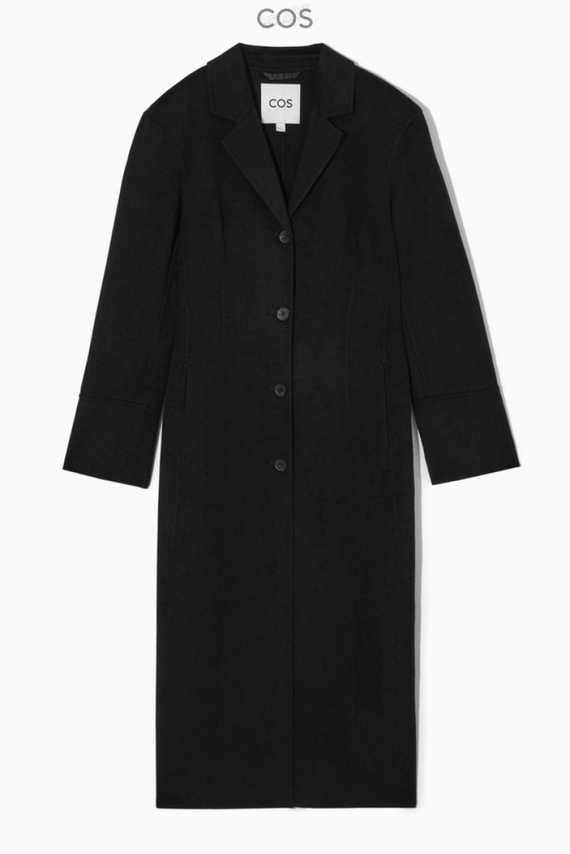 COS Tailored Double-Faced Wool Coat Women's Coats & Jackets Black | NI66-H5LI