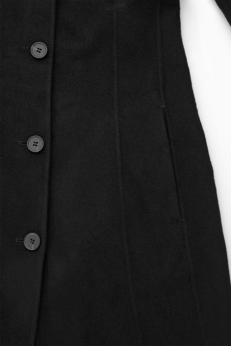 COS Tailored Double-Faced Wool Coat Women's Coats & Jackets Black | NI66-H5LI