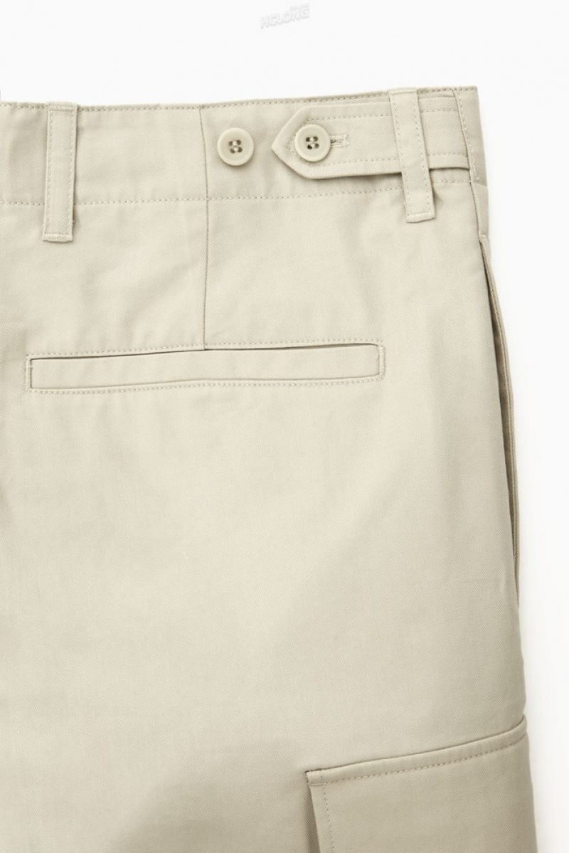 COS Tailored Utility Shorts Men's Shorts Light Beige | PE22-Z4AC