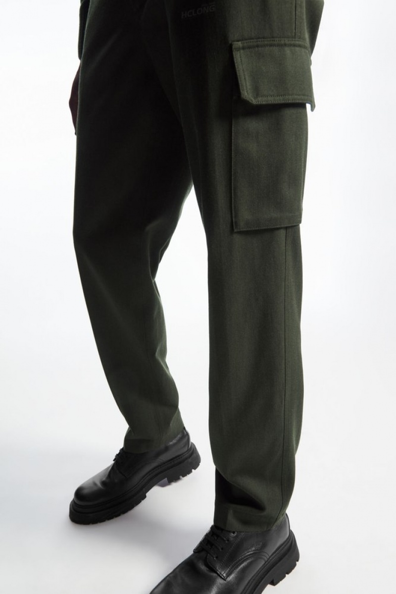 COS Tapered Cargo Trousers Men's Pants Navy | WM40-A2IX