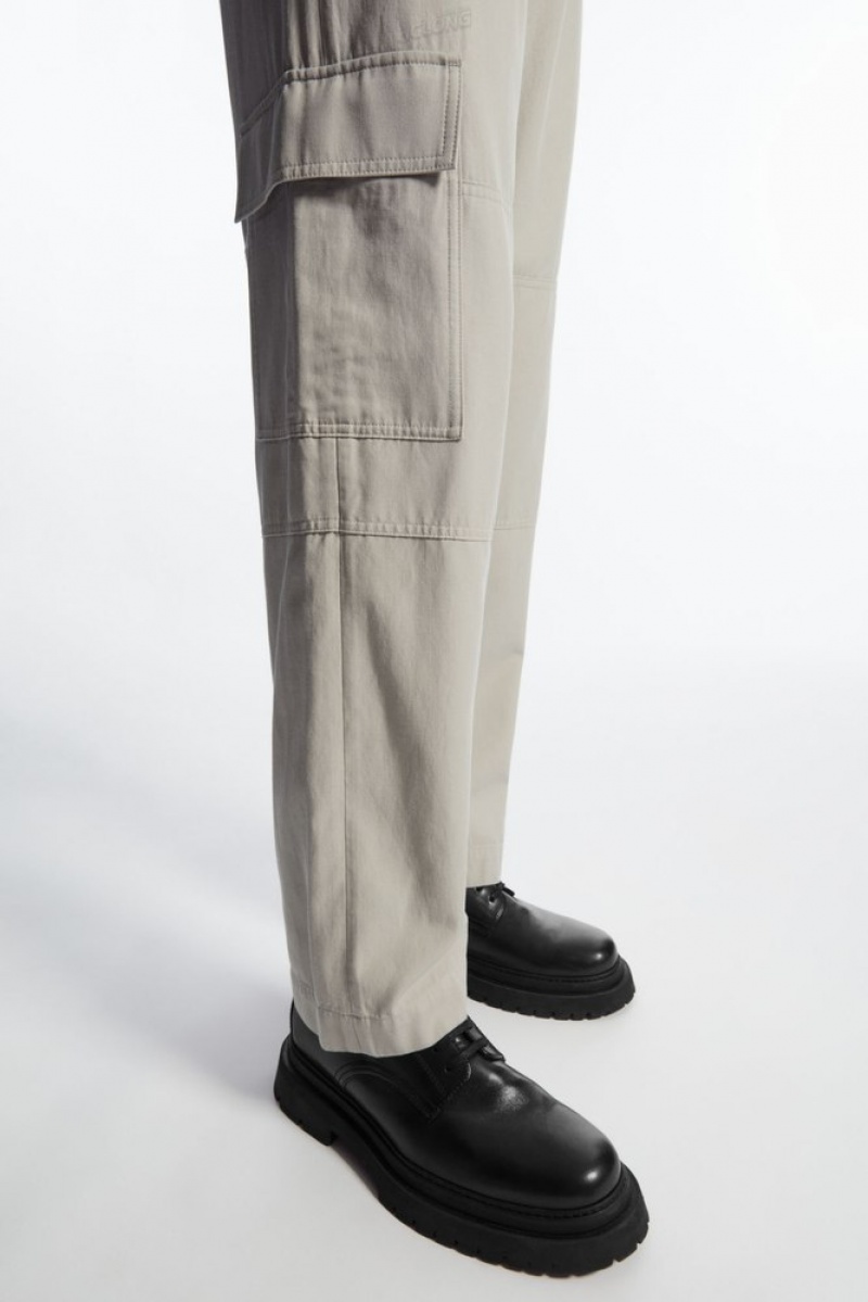 COS Tapered Utility Pants Men's Pants Navy | KE39-C9NU