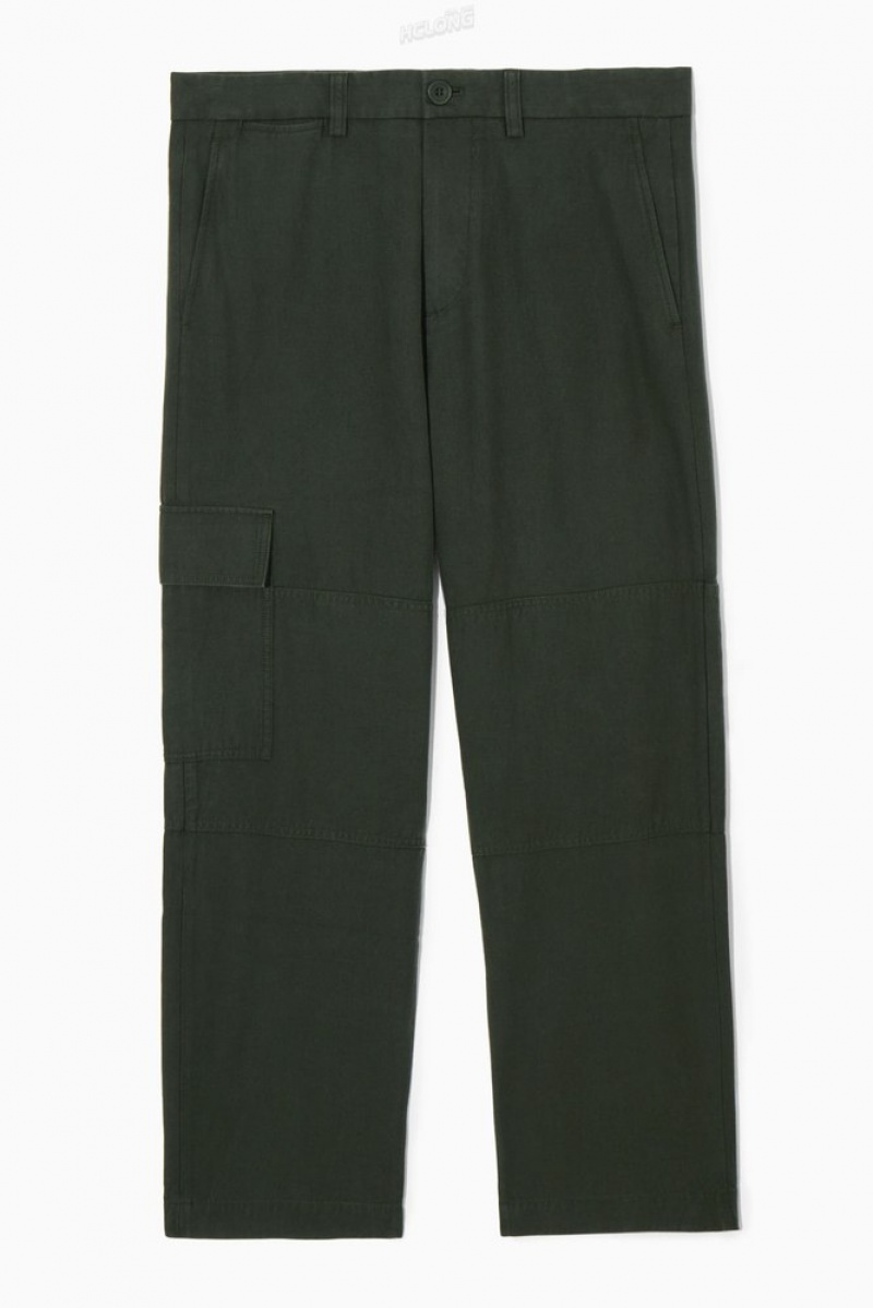 COS Tapered Utility Pants Men's Pants Navy | TT50-Q4FJ