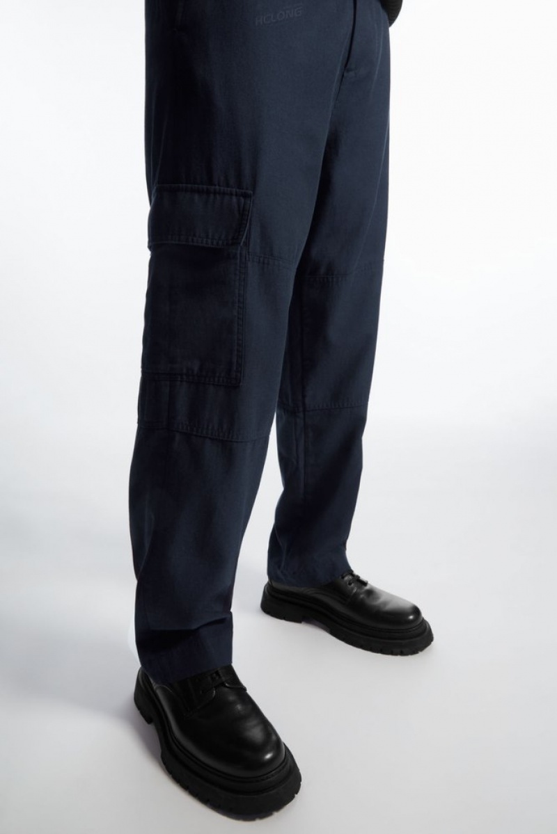 COS Tapered Utility Trousers Men's Trousers Stone | SY35-X3XI