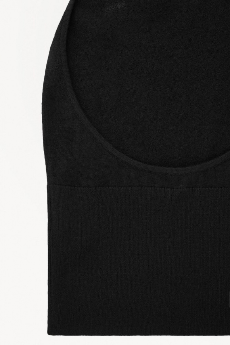 COS The Backless Cashmere Top Women's Sweaters & Cardigans Black | BE11-L7SG