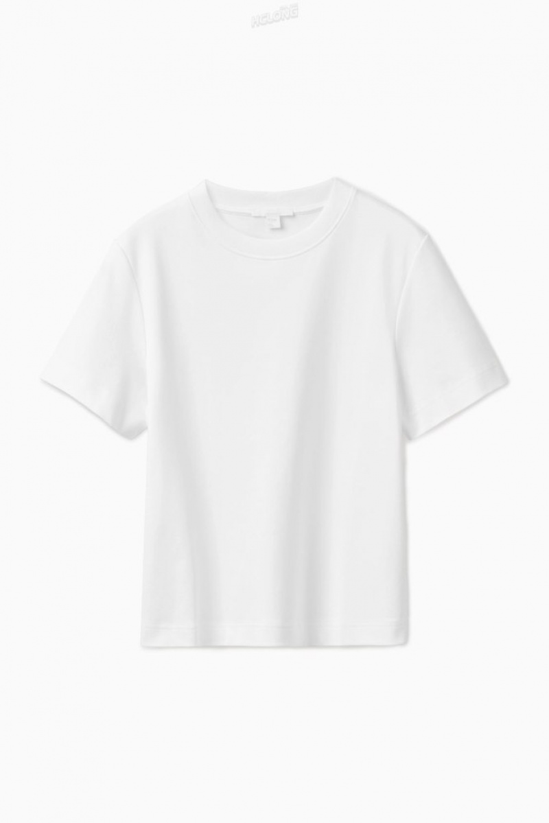 COS The Clean Cut T-Shirt Women's T-shirts White | NZ84-P8KO