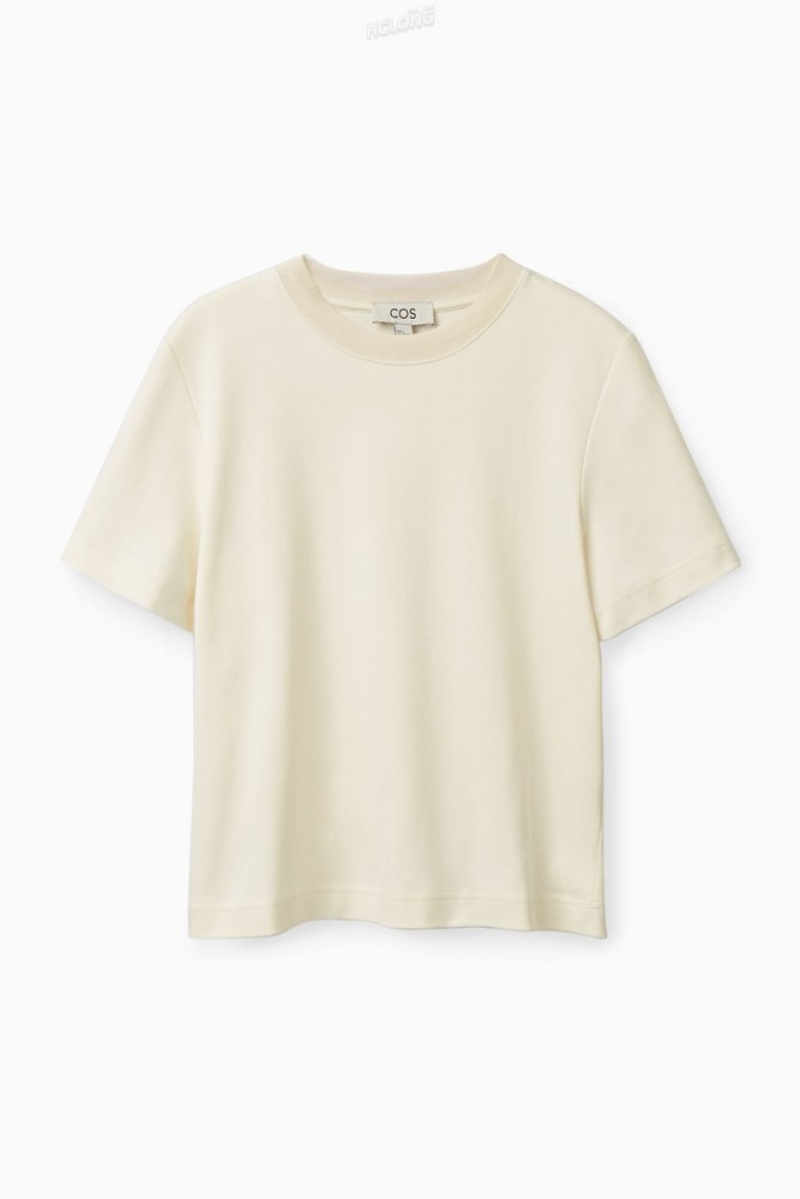 COS The Clean Cut T-Shirt Women's T-shirts White | SP66-O6ID