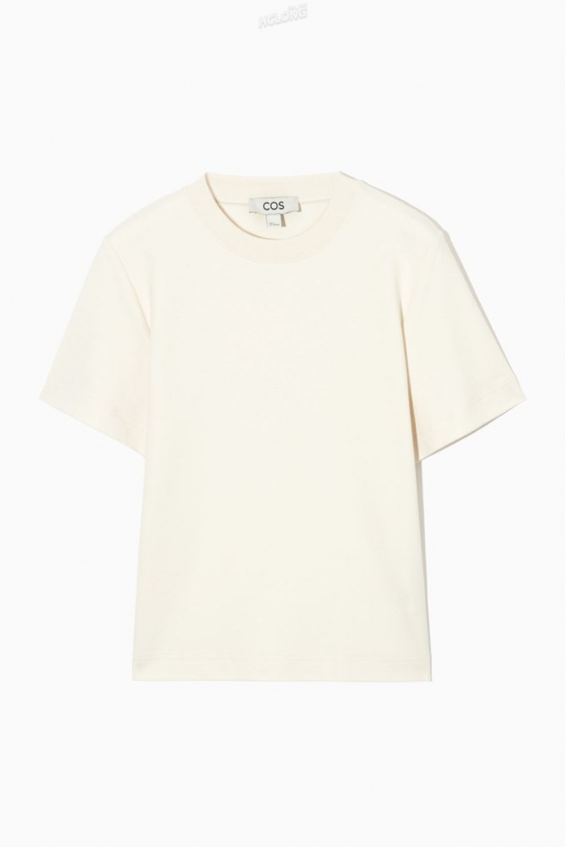 COS The Clean Cut T-Shirt Women's T-shirts White | SP66-O6ID