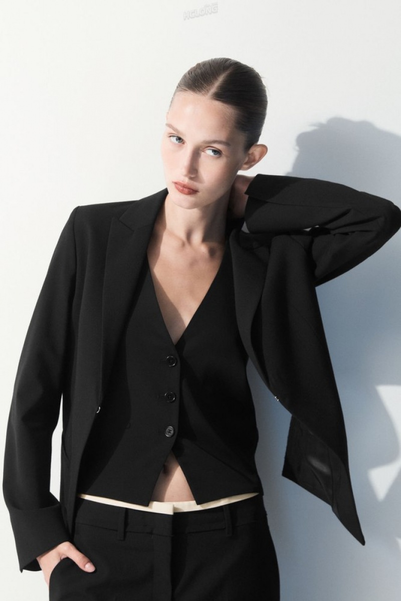 COS The Deconstructed Blazer Women\'s Blazers & Tailoring Black | WS37-P0FY