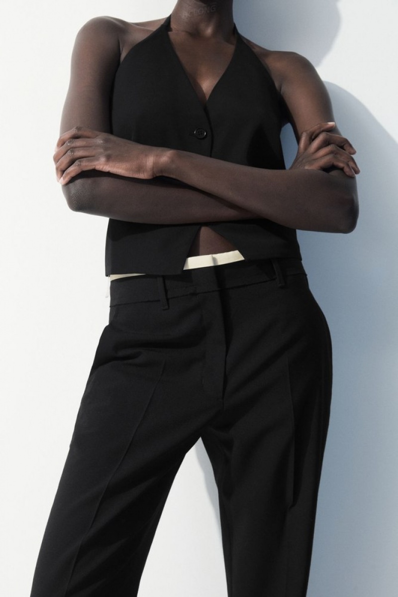 COS The Deconstructed Pants Women's Pants Black | VB28-O9MX