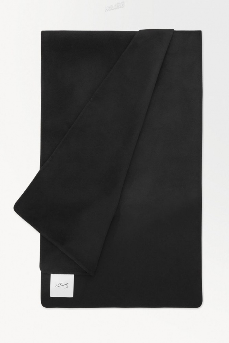 COS The Double-Faced Wool Scarf Women's Scarves Black | EP53-I1UQ