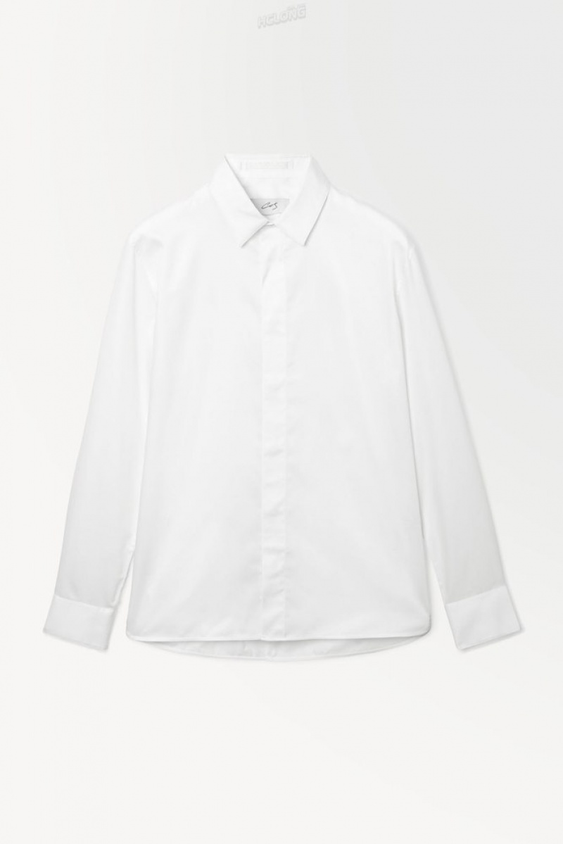 COS The Essential Tailored Shirt Men's Shirts White | HH15-F9CO