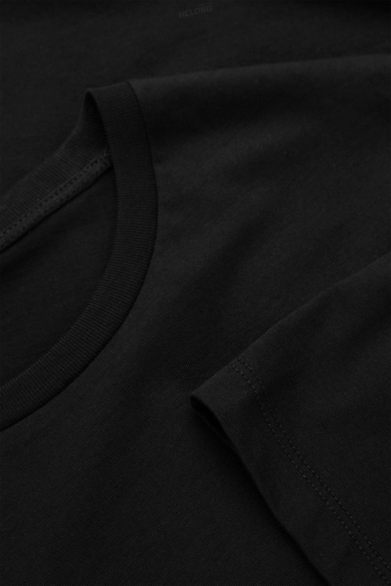 COS The Extra Fine T-Shirt Men's T-shirts Black | LC69-I1HB