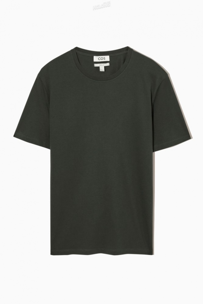 COS The Extra Fine T-Shirt Men's T-shirts Black | EI86-V8PX