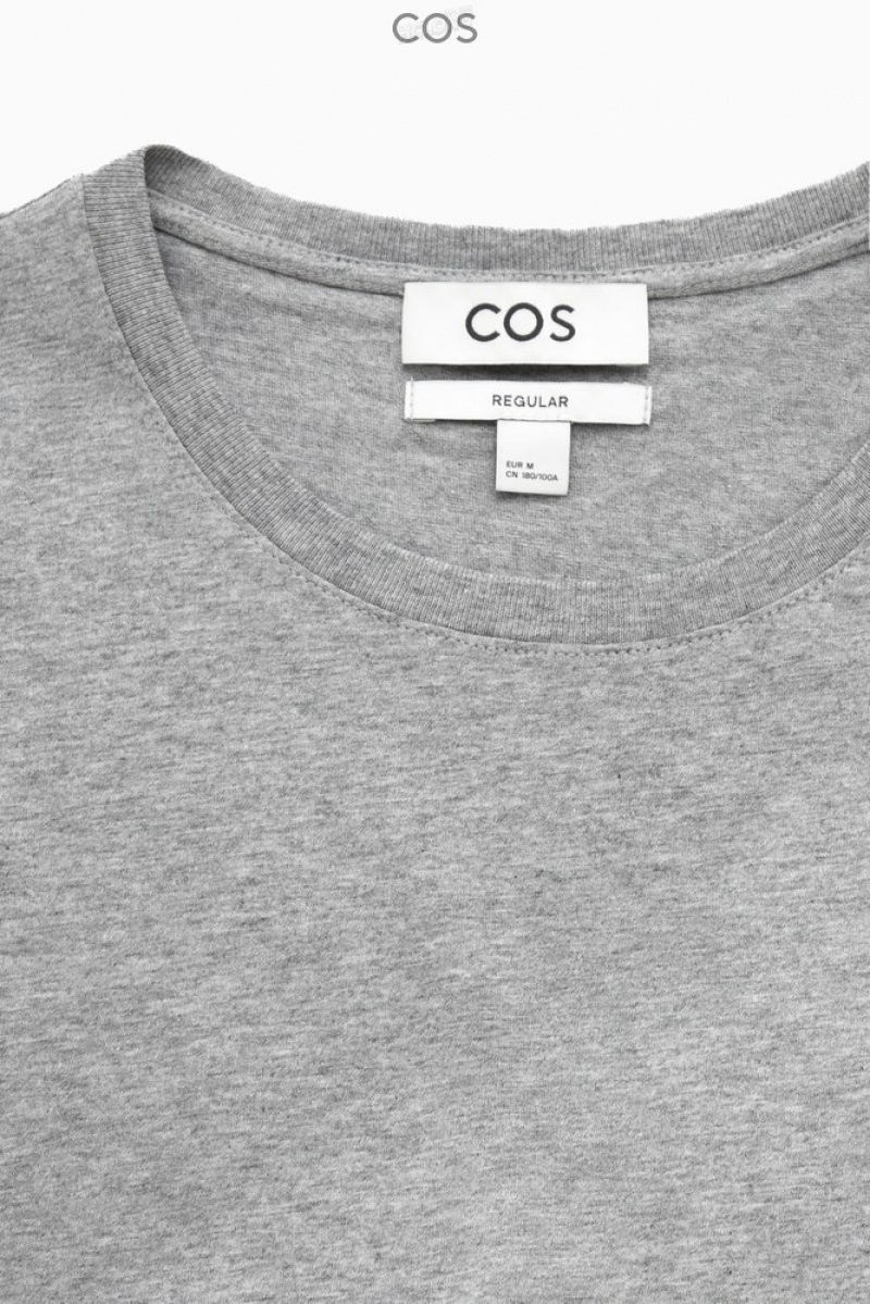 COS The Extra Fine T-Shirt Men's T-shirts Black | OO53-K8GD