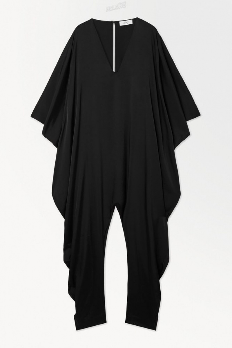 COS The Fluid Jumpsuit Women's Jumpsuits Black | CA19-A2WZ