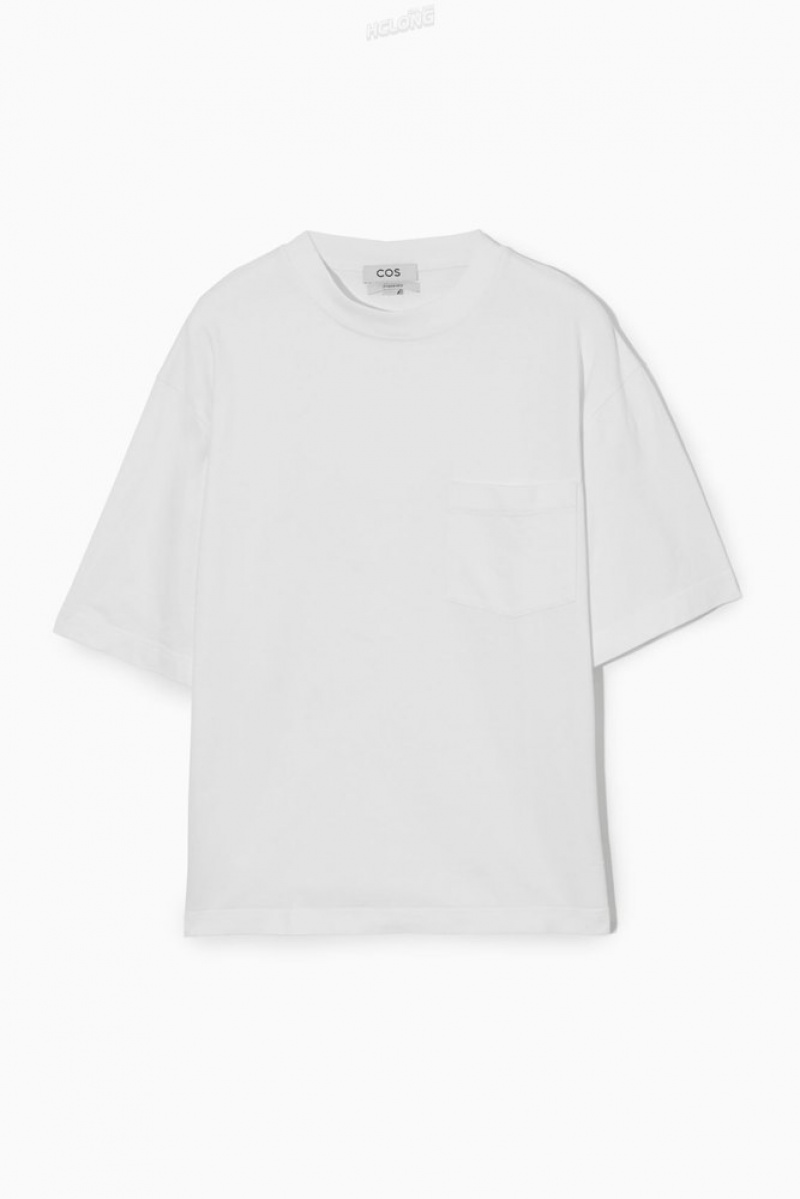 COS The Heavy Duty T-Shirt Men's T-shirts White | PQ08-H9UX