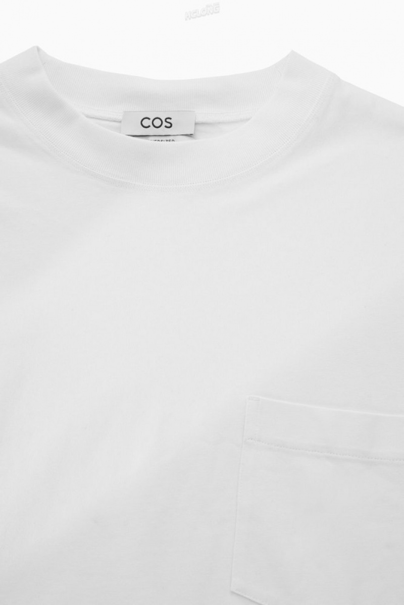 COS The Heavy Duty T-Shirt Men's T-shirts White | PQ08-H9UX