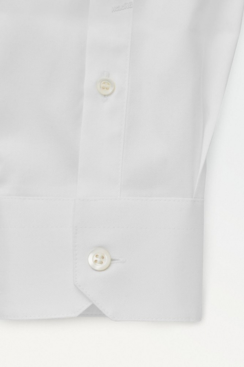 COS The Minimal Tailored Shirt Men's Shirts White | OK72-P8UZ