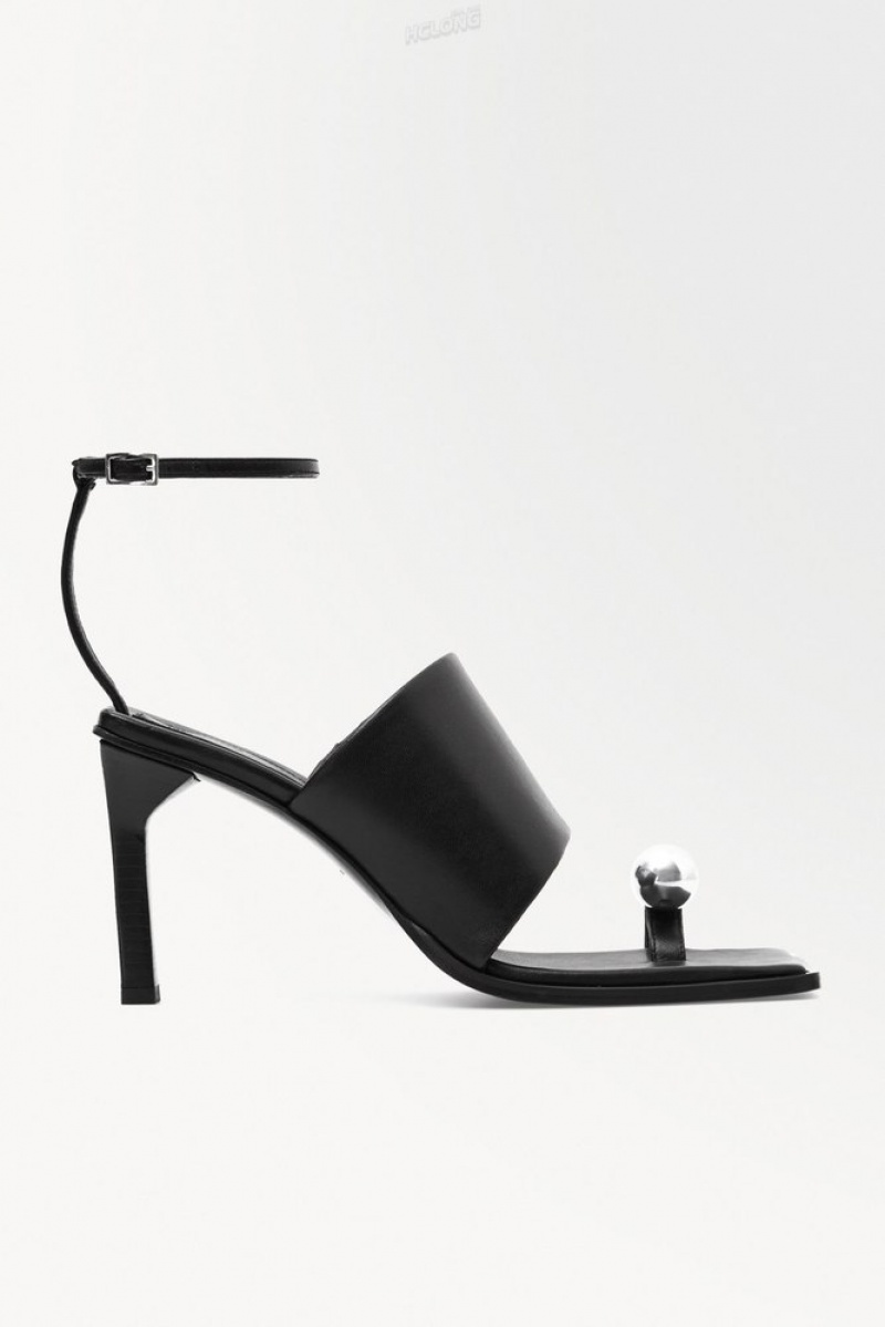 COS The Sphere Heeled Sandals Women's Sandals Black | AK59-L1NY