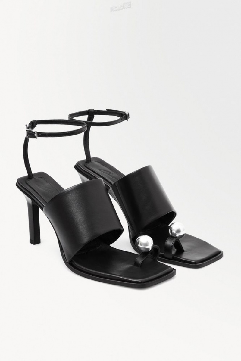 COS The Sphere Heeled Sandals Women's Sandals Black | AK59-L1NY