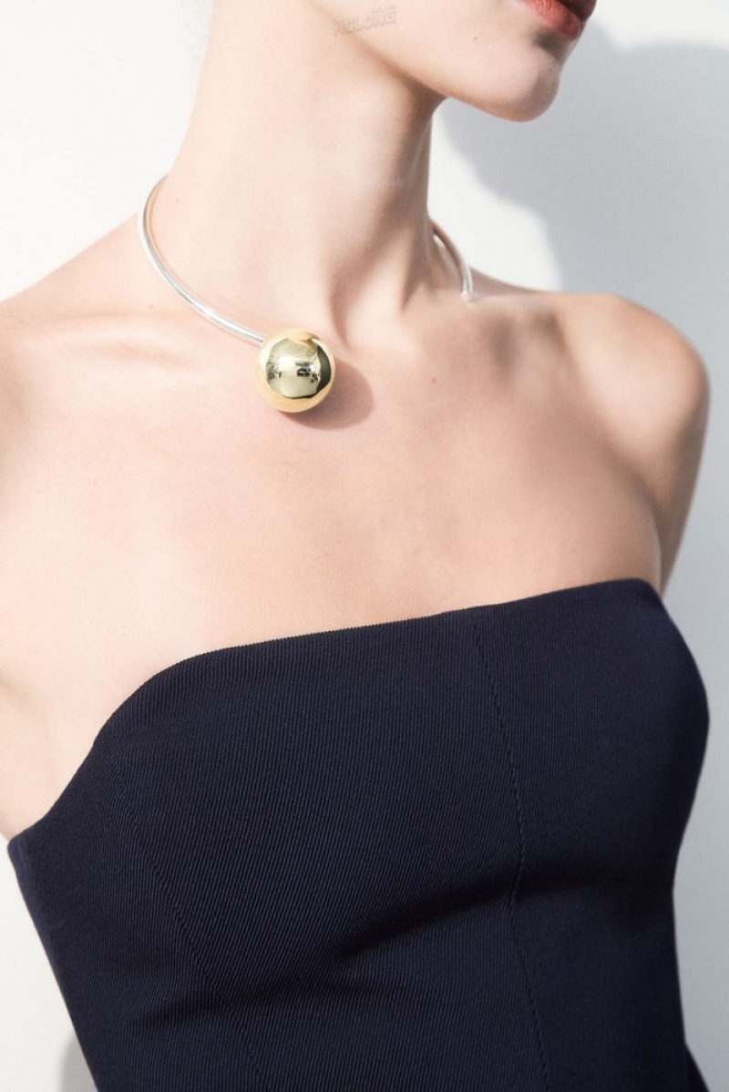 COS The Sphere Necklace Women's Jewelry & Jewellery Silver | TU15-W6EI