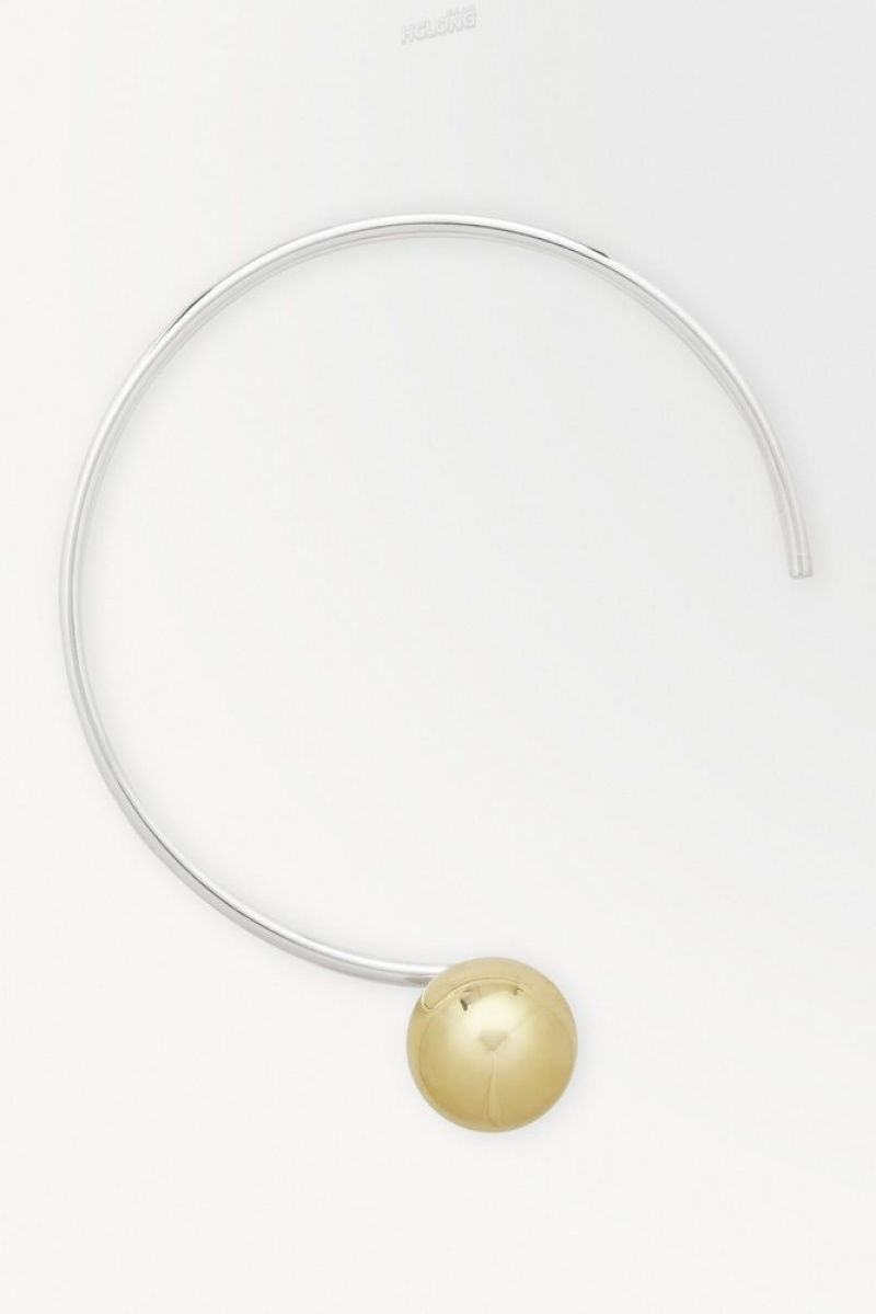 COS The Sphere Necklace Women's Jewelry & Jewellery Silver | TU15-W6EI