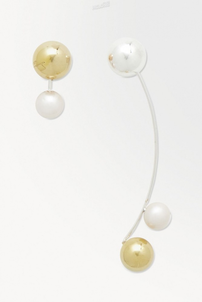 COS The Sphere Pearl Earrings Women's Jewelry & Jewellery Silver | IR78-D2NI