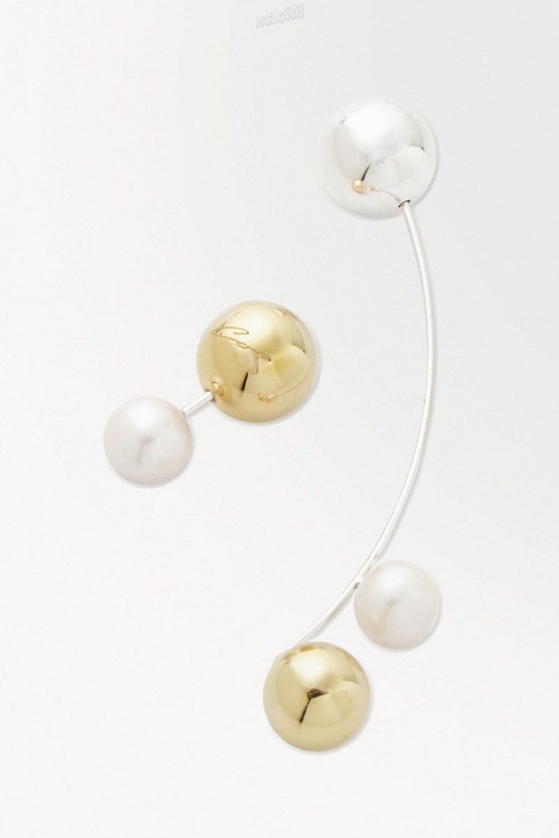 COS The Sphere Pearl Earrings Women's Jewelry & Jewellery Silver | IR78-D2NI