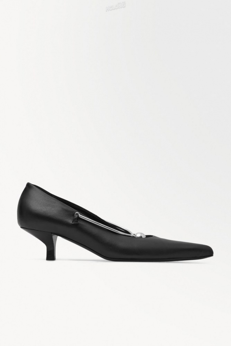 COS The Sphere Point-Toe Pumps Women's Pumps Black | LF69-N3JQ