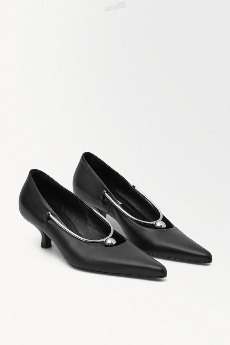 COS The Sphere Point-Toe Pumps Women's Pumps Black | LF69-N3JQ