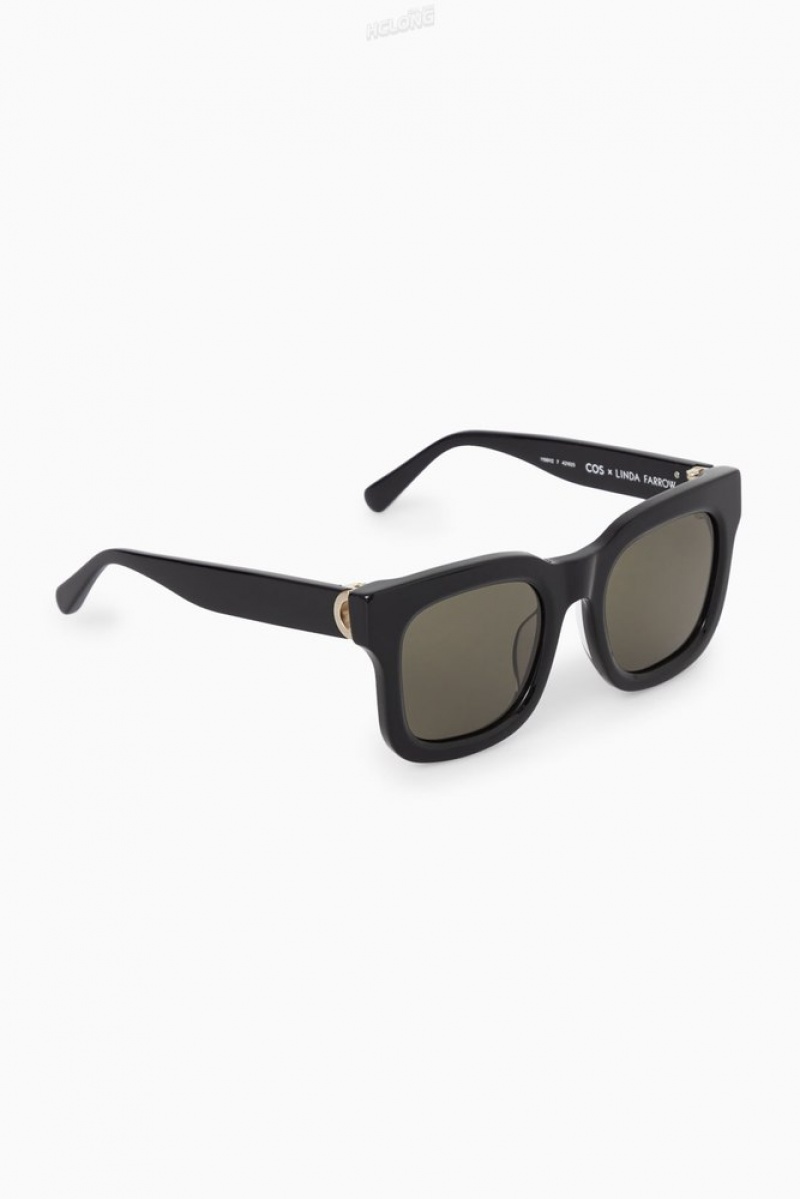 COS The Square Acetate Sunglasses Women's Sunglasses Black | PL74-G9BK