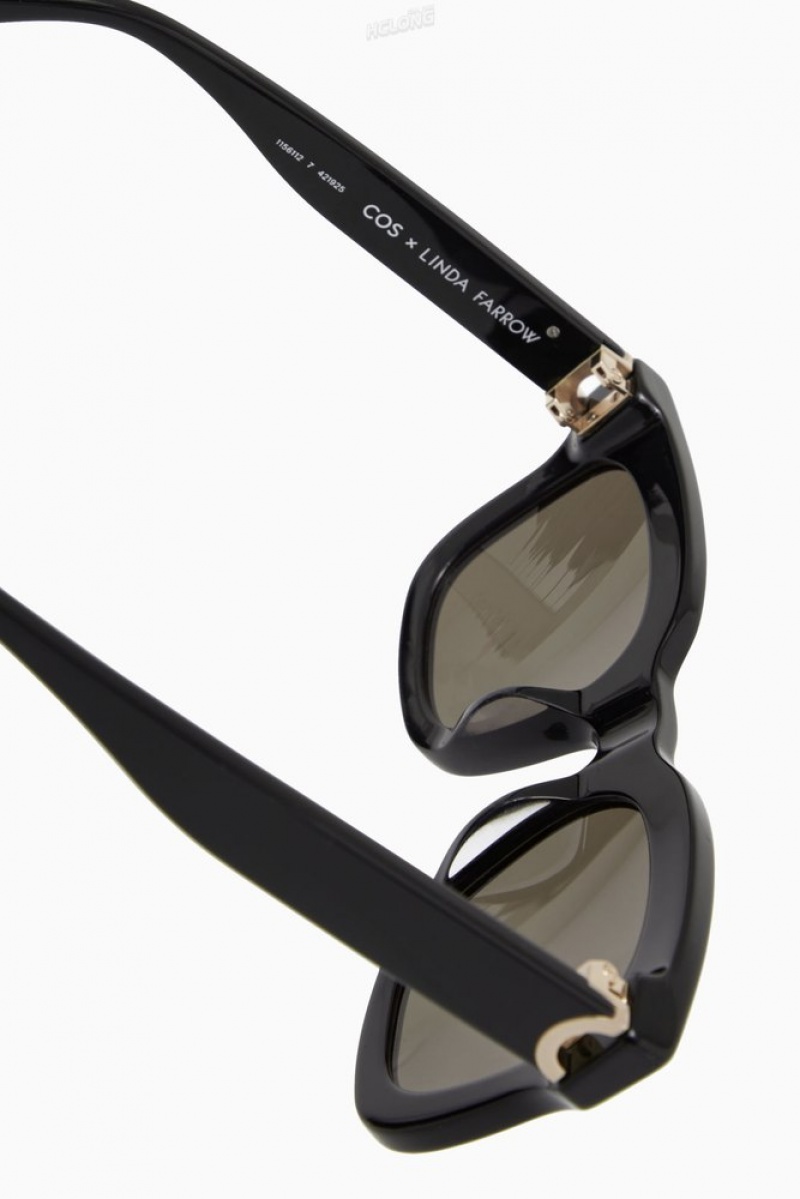 COS The Square Acetate Sunglasses Women's Sunglasses Black | PL74-G9BK