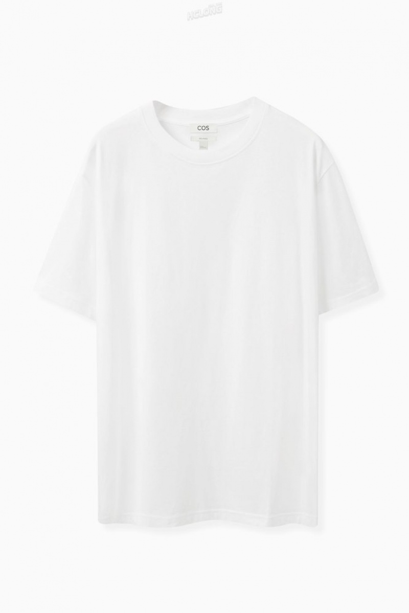 COS The Super Slouch T-Shirt Men's T-shirts White | PF38-E0BV