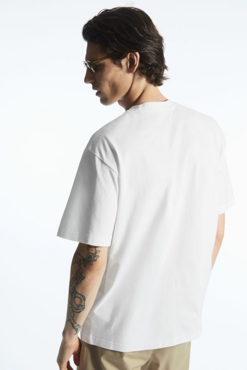 COS The Super Slouch T-Shirt Men's T-shirts White | FB28-Q1WE