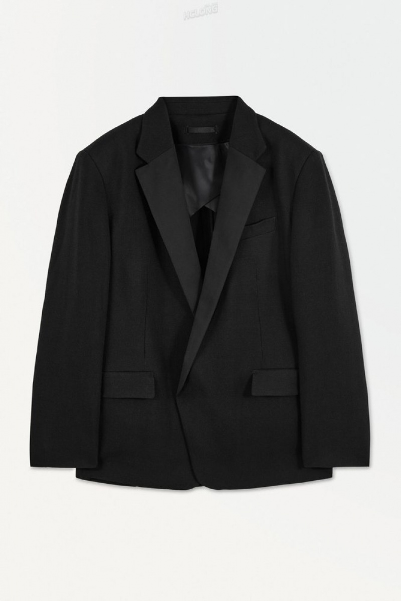 COS The Tuxedo Jacket Men's Blazers Black | YH76-C4RH