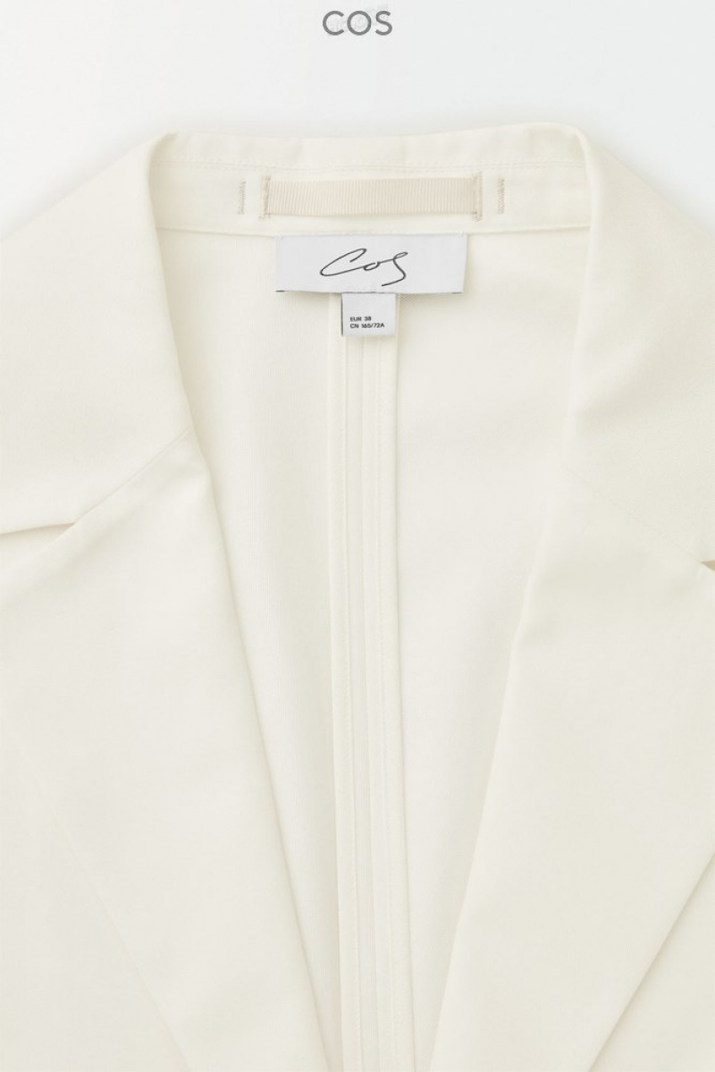 COS The Waisted Silk Blazer Women's Blazers & Tailoring Ivory | JD34-U1LE