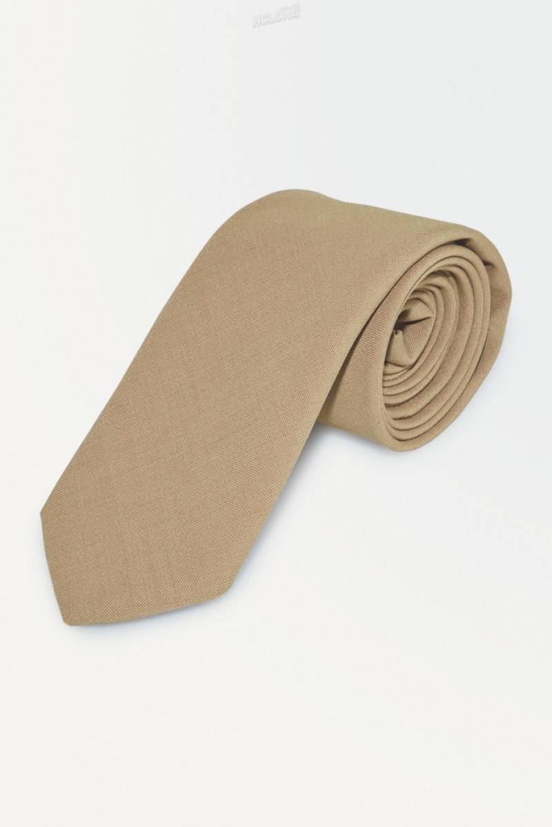 COS The Wool Tie Men's Ties Beige | KF11-S4OD