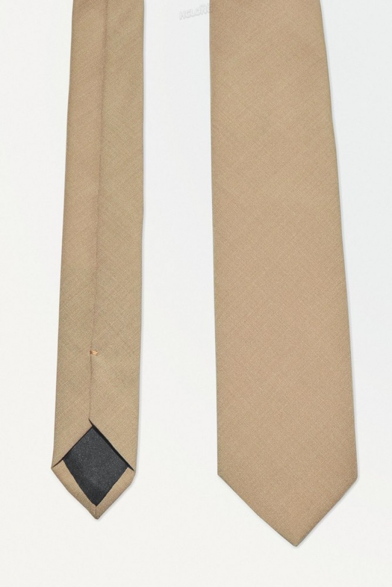 COS The Wool Tie Men's Ties Beige | KF11-S4OD