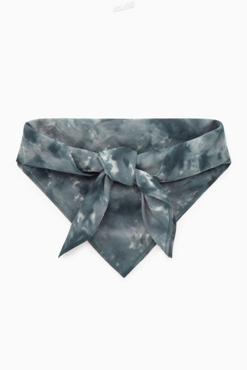 COS Tie-Dye Print Neck Scarf Men's Scarves Gray / Printed | SA89-U9ZA