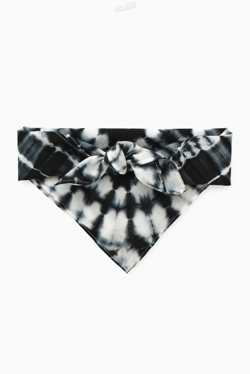 COS Tie-Dye Print Neck Scarf Men's Scarves Gray / Printed | JZ79-R5BK