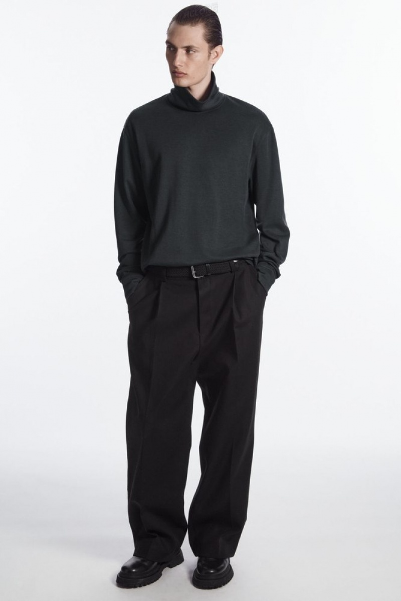 COS Turtleneck Sweatshirt Men's Knitwear Washed Black | HC53-C7VY