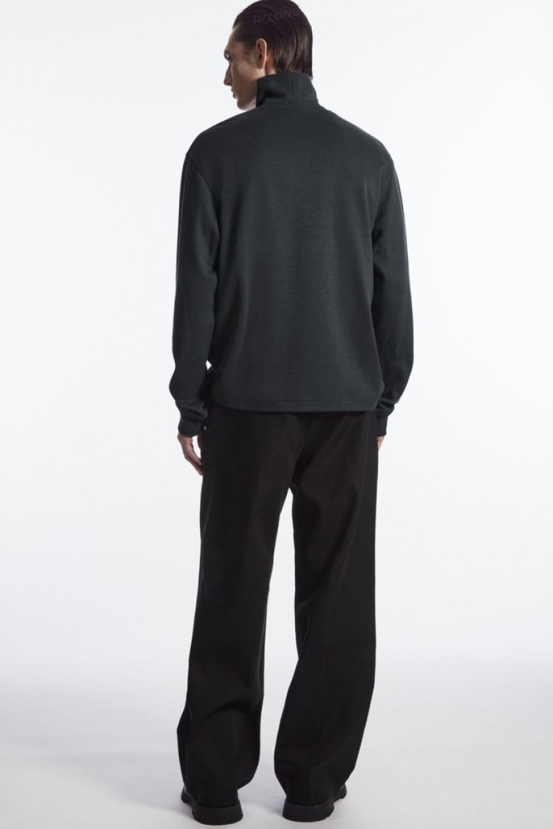 COS Turtleneck Sweatshirt Men's Knitwear Washed Black | HC53-C7VY