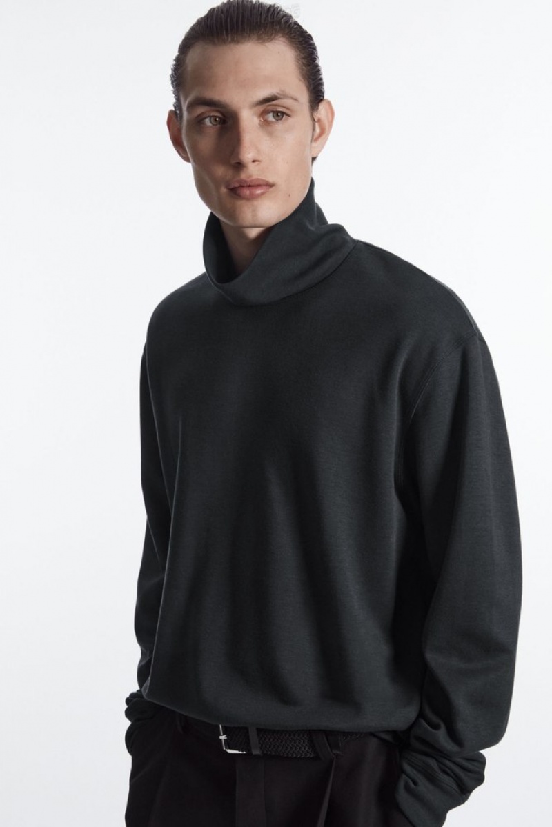 COS Turtleneck Sweatshirt Men's Knitwear Washed Black | HC53-C7VY