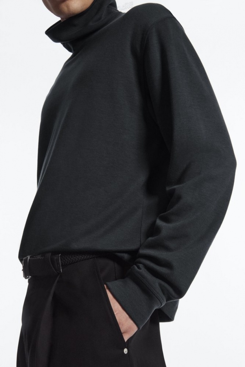 COS Turtleneck Sweatshirt Men's Knitwear Washed Black | HC53-C7VY