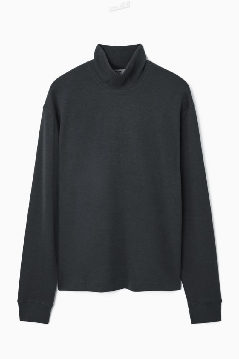 COS Turtleneck Sweatshirt Men's Knitwear Washed Black | HC53-C7VY